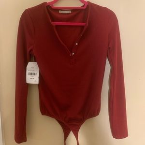 Burgundy bodysuit, never worn